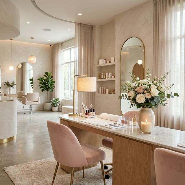 Interior de NÜA Nails & Beauty Concept